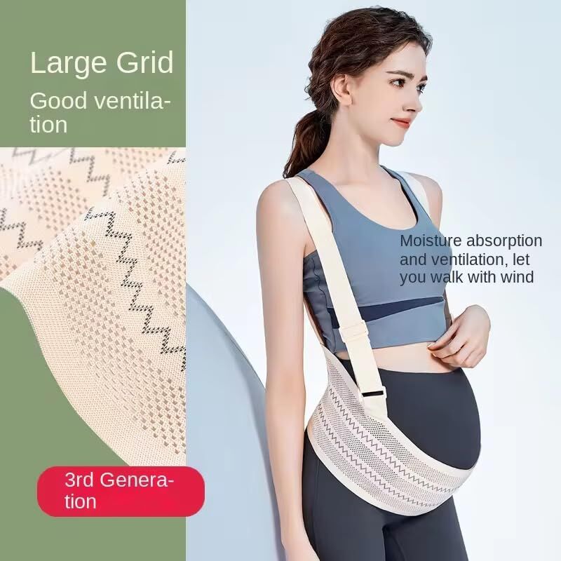 Maternity Belly Support Band for Waist 96-110cm – Adjustable Prenatal Abdominal Brace with Breathable Mesh Fabric and Heart-Shaped Cushion Pad, Lightweight Pregnancy Waist Belt for Daily Comfort (Pink,XL) - Image 6