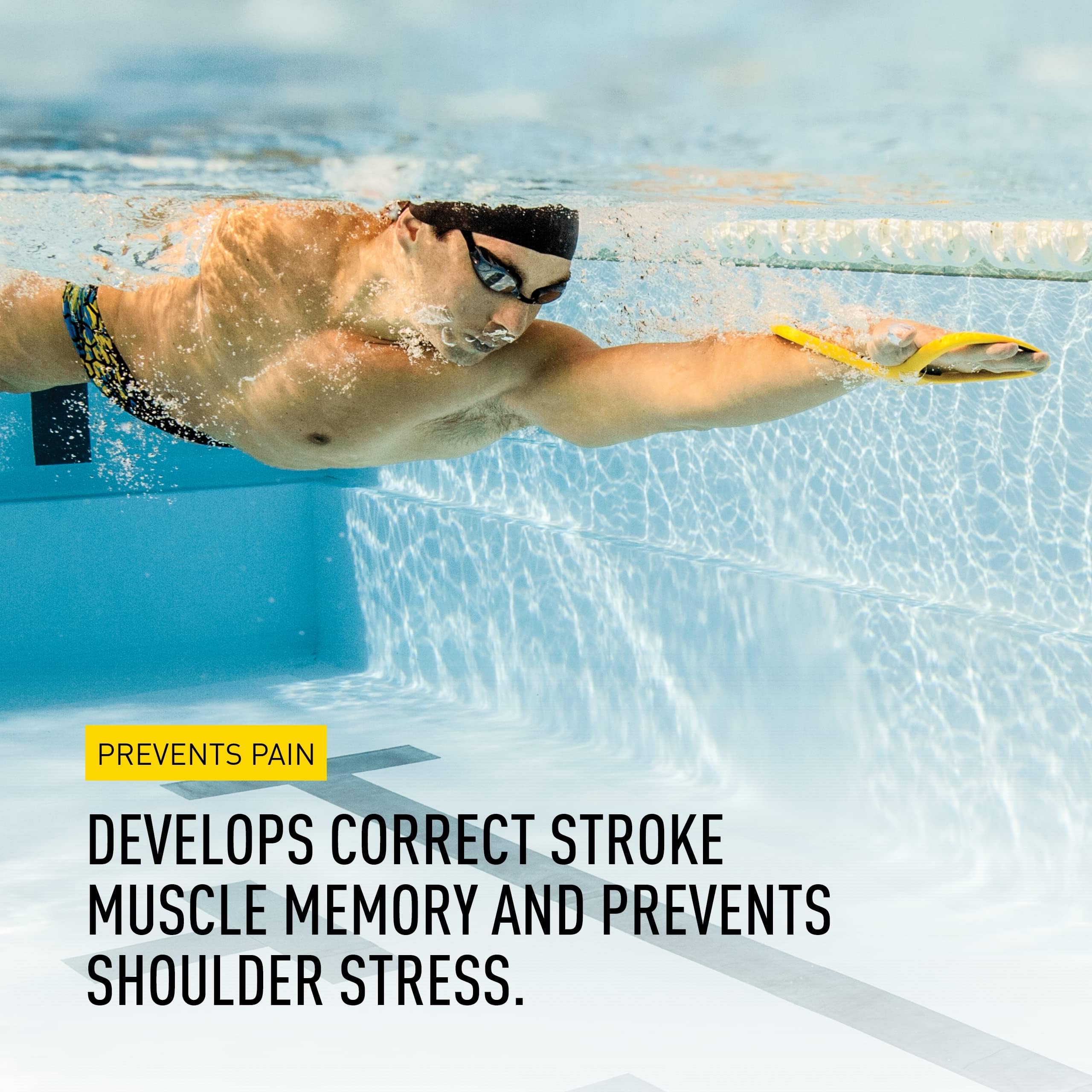 Swimming Forearm Fulcrum Trainer – Figure-8 Design for Early Vertical Forearm (EVF) Technique, Improves Stroke Efficiency & Reduces Shoulder Stress (Yellow,Adult) - Image 6