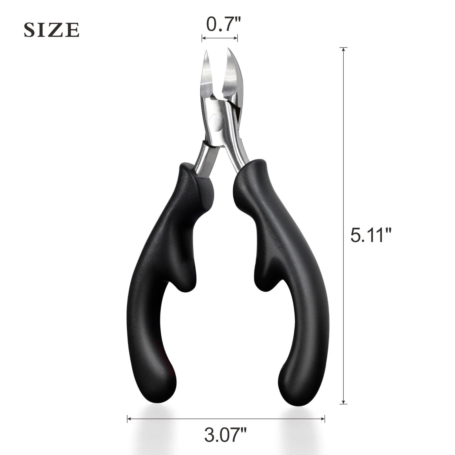 Professional Eagle-Beak Nail Nipper for Thick & Ingrown Toenails – Stainless Steel Cutters with 25° Curved Edge, Anti-Slip ABS Handle, Built-In Spring, Washable Design, Dermatologist-Recommended Foot Care Tool (Black) - Image 6