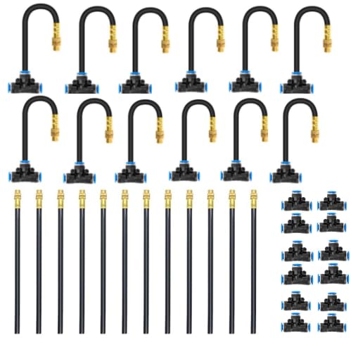 Drip Irrigation System, No 1/4 Pipe, only 12pcs Adjustable Copper Nobbles and Quick Connectors - Image 1