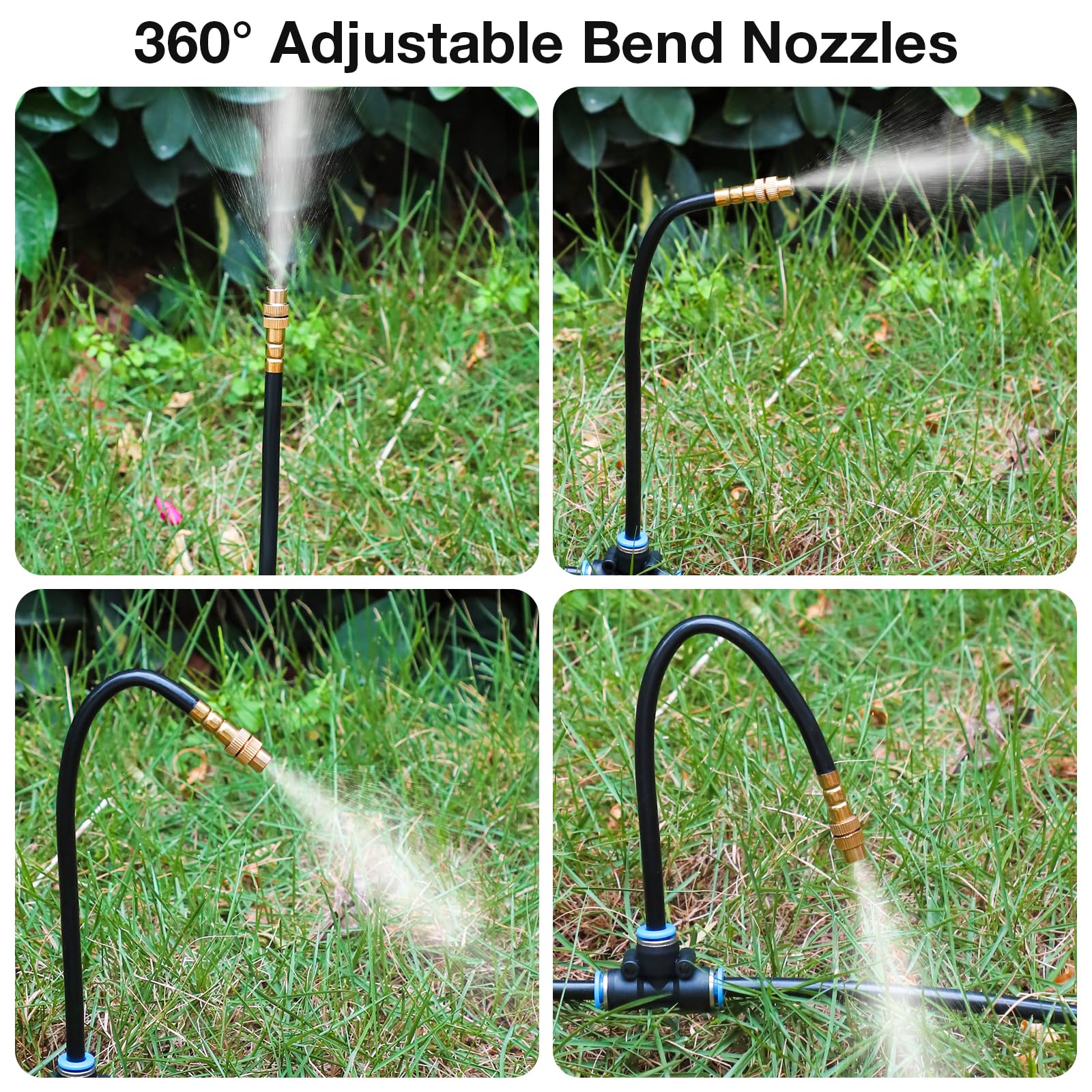 Drip Irrigation System, No 1/4 Pipe, only 12pcs Adjustable Copper Nobbles and Quick Connectors - Image 2