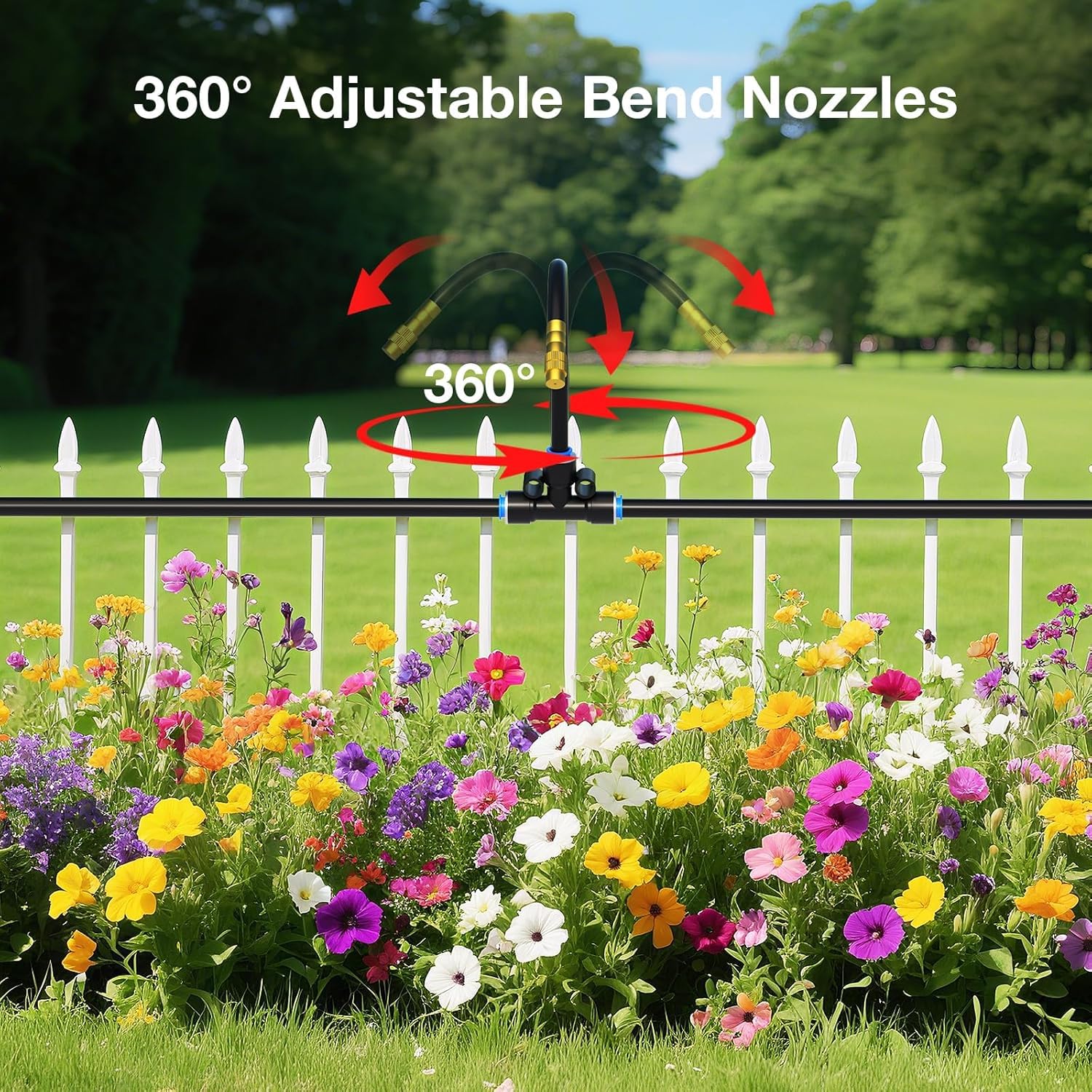 Drip Irrigation System, No 1/4 Pipe, only 6pcs Adjustable Copper Nobbles and 6pcs Quick Connectors - Image 2