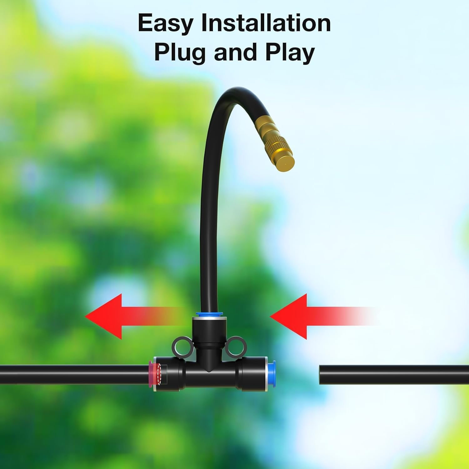 Drip Irrigation System, No 1/4 Pipe, only 6pcs Adjustable Copper Nobbles and 6pcs Quick Connectors - Image 3