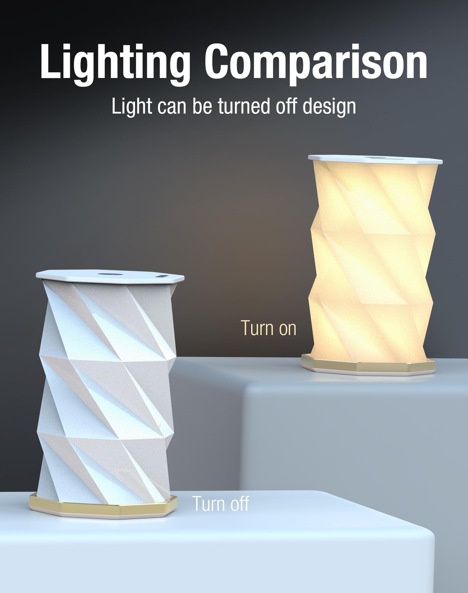 Foldable Rotating Table Lamp with Touch Control – Portable LED Desk Light for Home, Camping & Gifts, Adjustable Height & Warm Glow (White) - Image 4