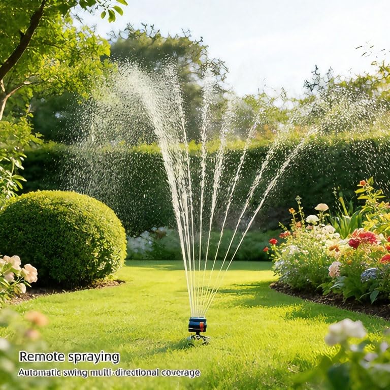 Smart Oscillating Sprinkler with 4 Spray Modes – Automatic Lawn Watering System for Garden, Yard & Patio, Adjustable Coverage, Durable Metal Connector (Black) - Image 3