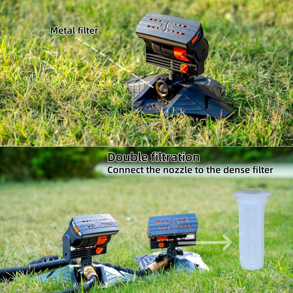 Smart Oscillating Sprinkler with 4 Spray Modes – Automatic Lawn Watering System for Garden, Yard & Patio, Adjustable Coverage, Durable Metal Connector (Black) - Image 5