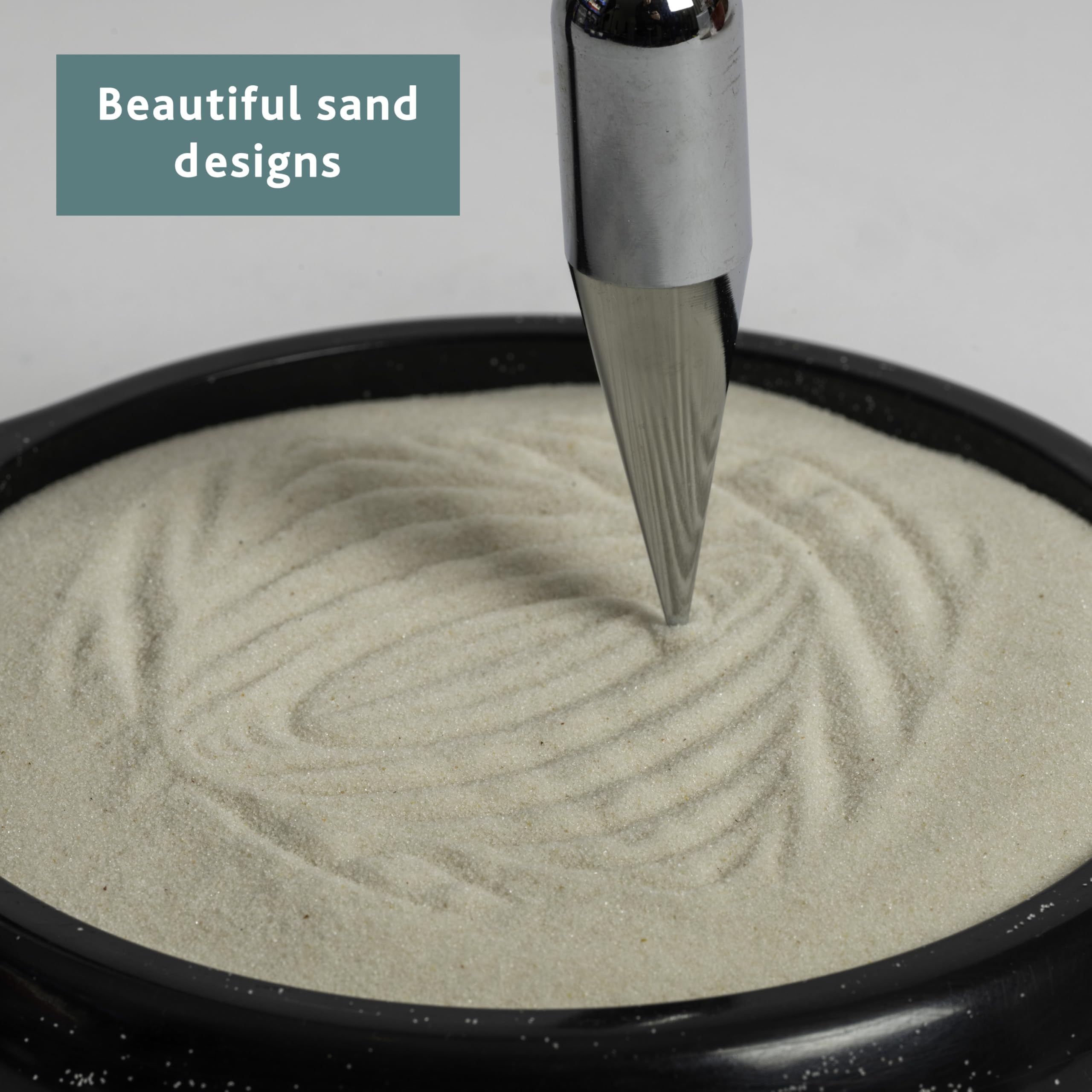 3D Sand Pendulum Desk Toy – Science Art Decor with Kinetic Sand Patterns, Earth Rotation Demo, Stress Relief for Office & Home (Black) - Image 2