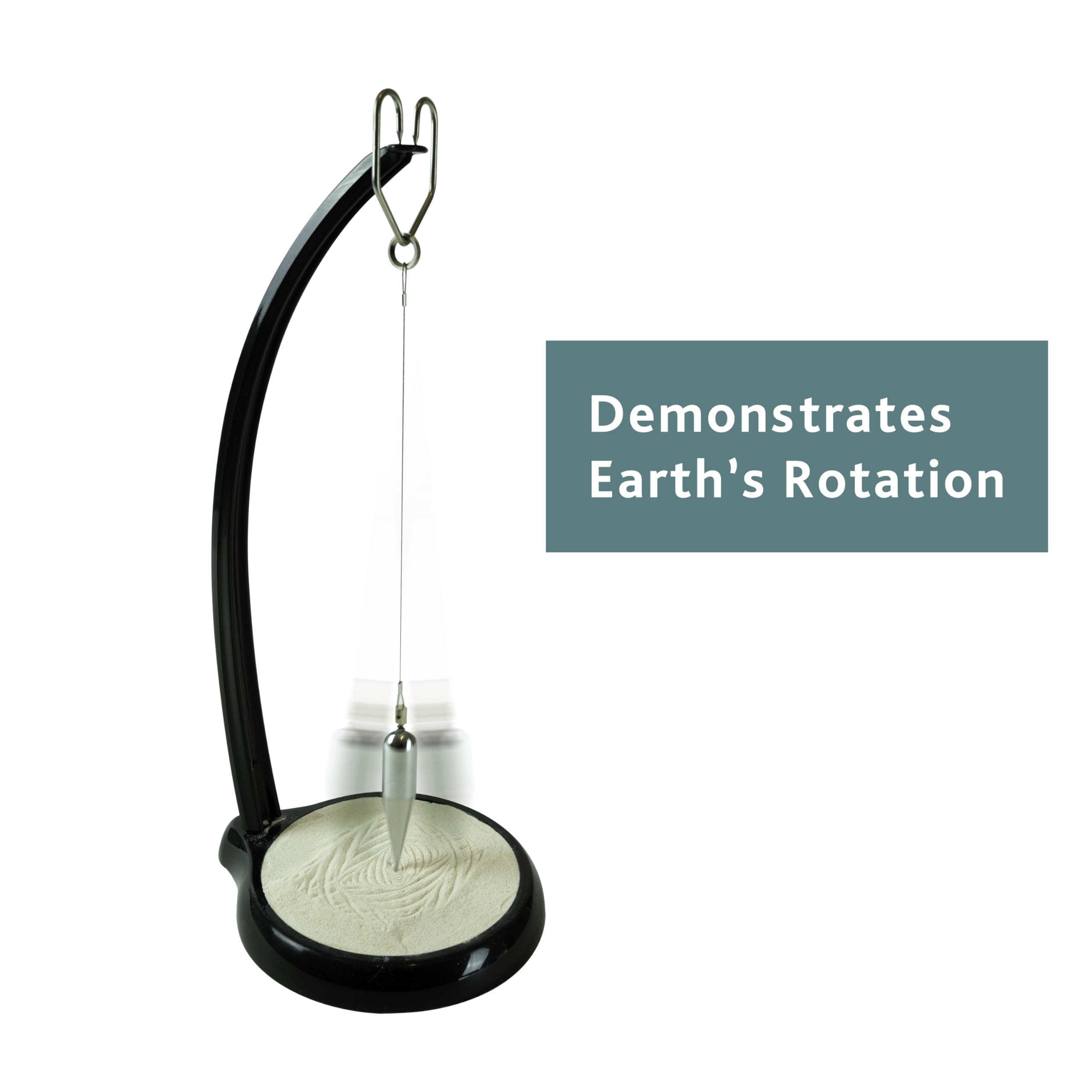 3D Sand Pendulum Desk Toy – Science Art Decor with Kinetic Sand Patterns, Earth Rotation Demo, Stress Relief for Office & Home (Black) - Image 3