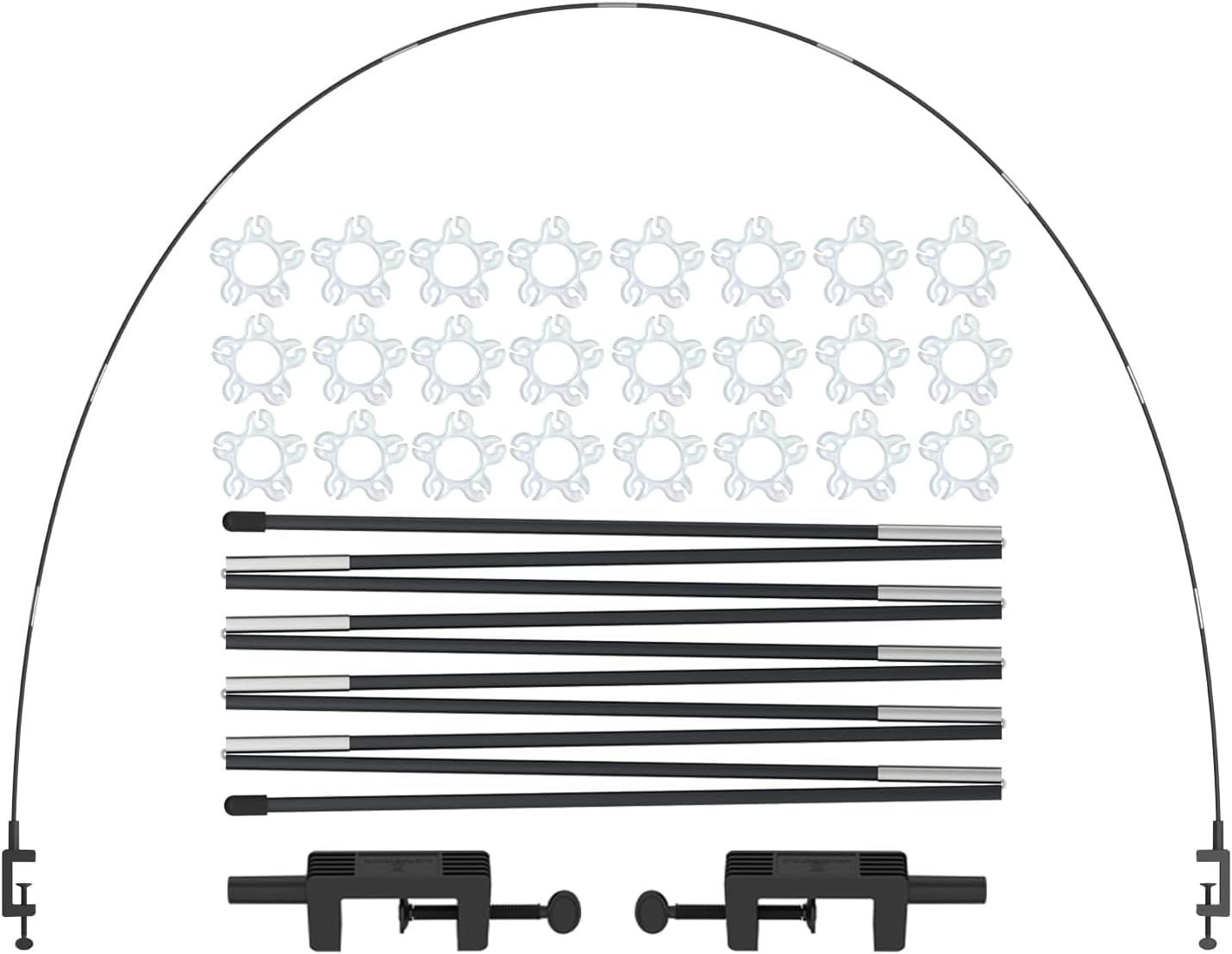 Tabletop Balloon Arch Kit with Adjustable Fiber Rods & Plastic Ring Clips for Birthday Wedding Graduation Party Decorations (Black) - Image 1