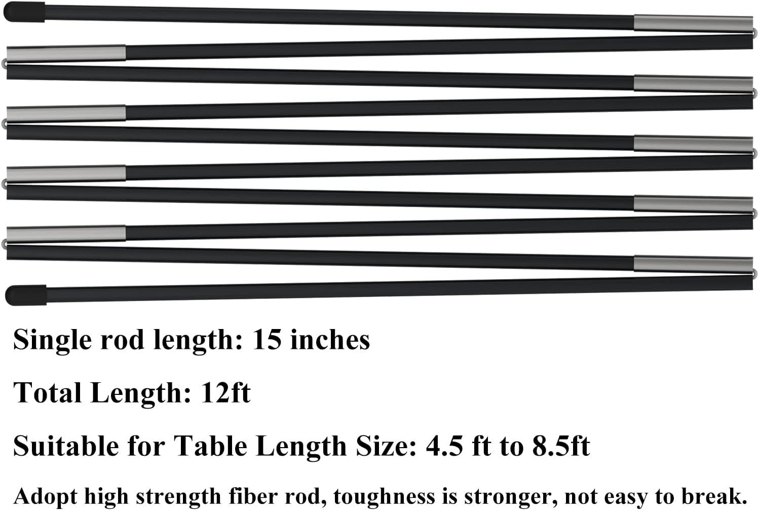 Tabletop Balloon Arch Kit with Adjustable Fiber Rods & Plastic Ring Clips for Birthday Wedding Graduation Party Decorations (Black) - Image 3