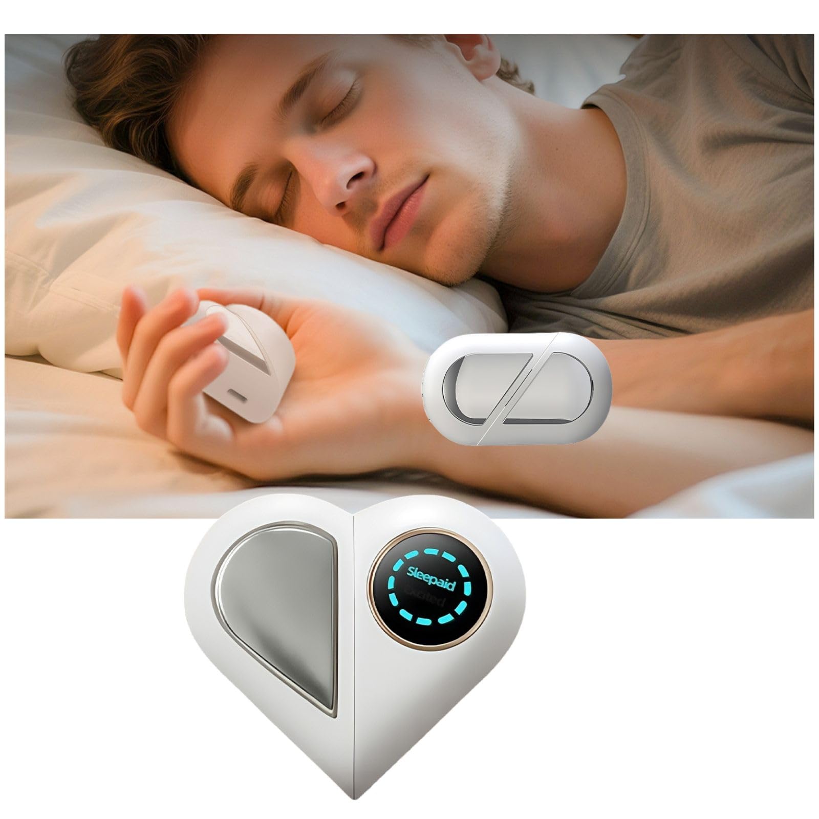 White Handheld Sleep Aid Device: Smart Relaxation Tool with Dual Modes & LED Display – Portable Stress Relief for Adults & Seniors - Image 1