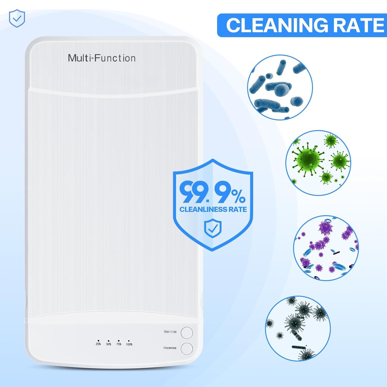 Multi-Function UV Sterilizer Box with Blue LED Light – 99.9% Germ Elimination, Dual Sterilize & Aromatherapy Modes, USB-C + Dual USB-A Ports, 3–5 Min Quick Sanitizing, for Nail Tools, Makeup Brushes, Jewelry, Phones, Keys (White) - Image 6