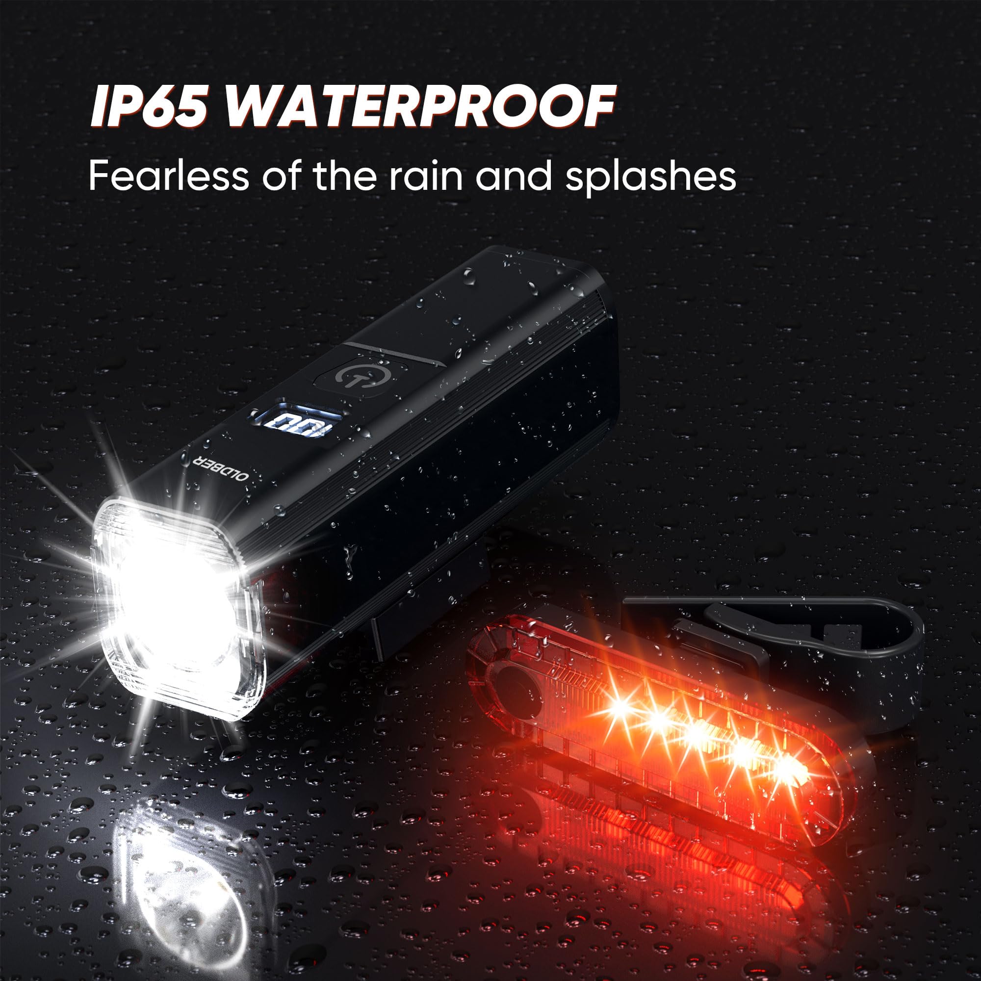 Ultra-Bright 1200 Lumen Bike Light Set with USB Rechargeable Headlight & Tail Light – IP65 Waterproof Cycling Lamp for Night Riding (Black) - Image 6