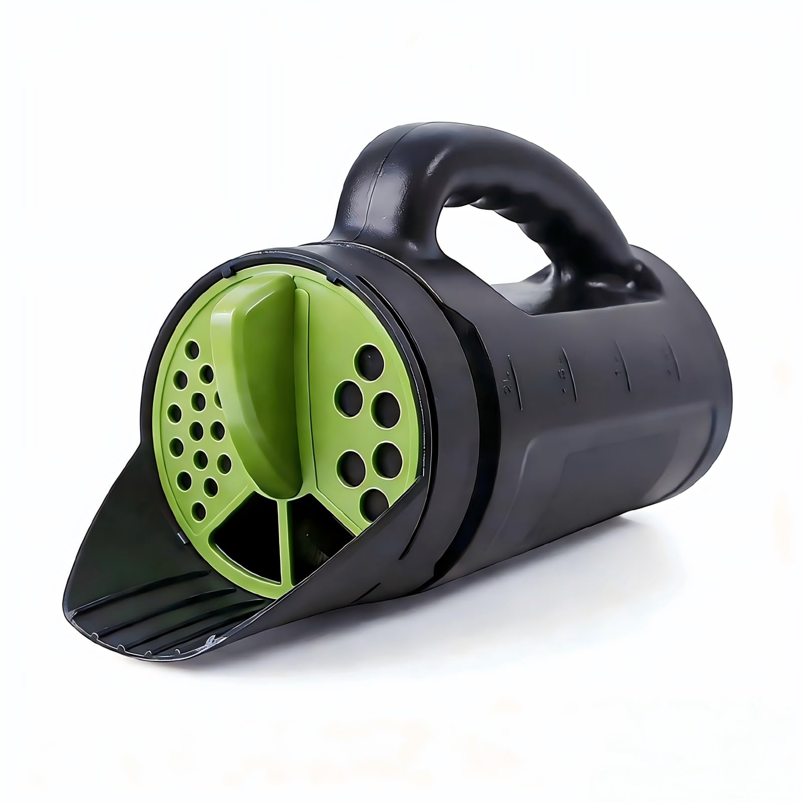 Handheld Garden Seed & Salt Spreader – 80oz Capacity, Adjustable Outlet, Ergonomic Handle for Fertilizer, Grass Seeds, Ice Melt Use (Green) - Image 1