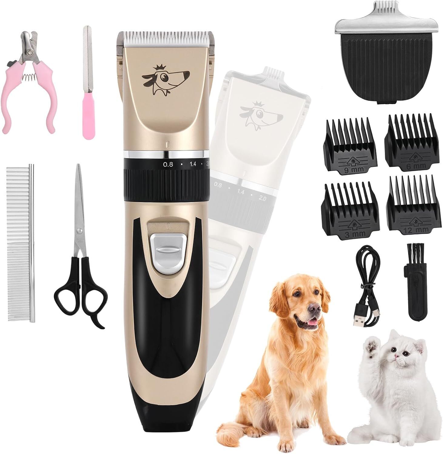 pet products Pet products Professional Rechargeable Cordless Dogs Cats Horse Grooming Clippers - Professional Pet Hair Clippers with Comb Guides for Dogs Cats Horses and Other House Animals Pet Grooming Kit - Image 1