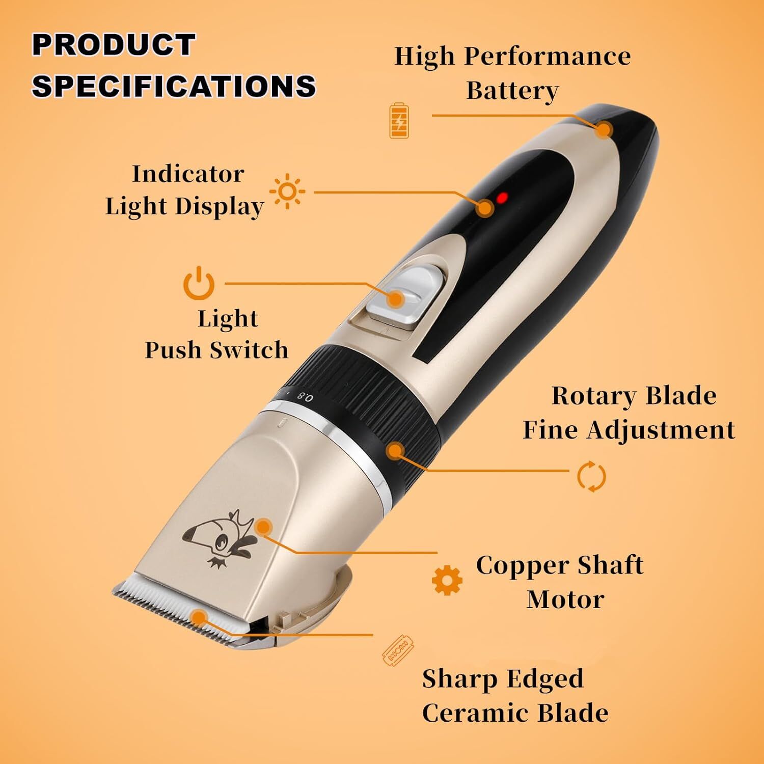 pet products Pet products Professional Rechargeable Cordless Dogs Cats Horse Grooming Clippers - Professional Pet Hair Clippers with Comb Guides for Dogs Cats Horses and Other House Animals Pet Grooming Kit - Image 2