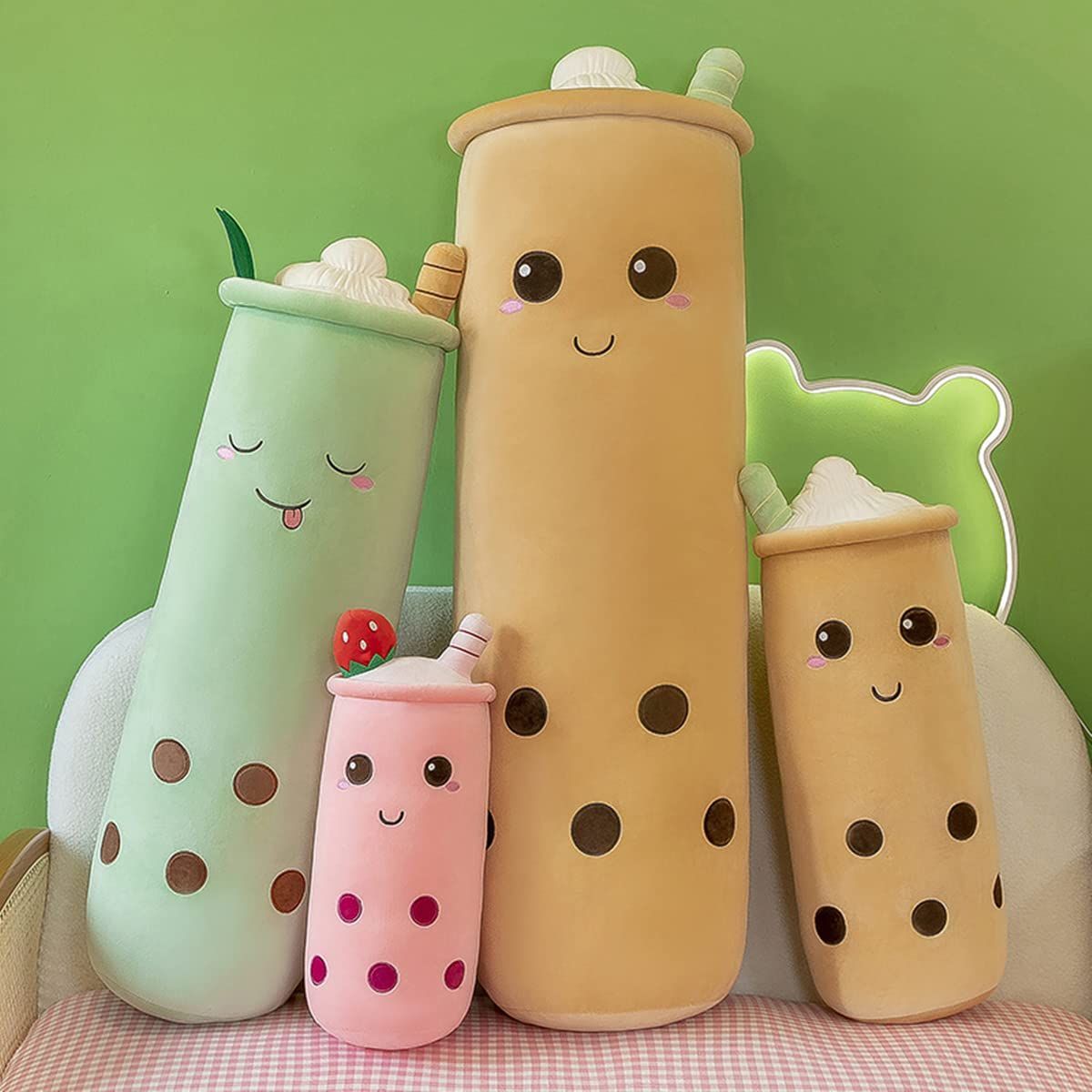 Bubble Tea Plush Pillow Soft Plush Toy Skin-Friendly Pillow Multiple Sizes Cute - Pink - Size 43in - Image 6