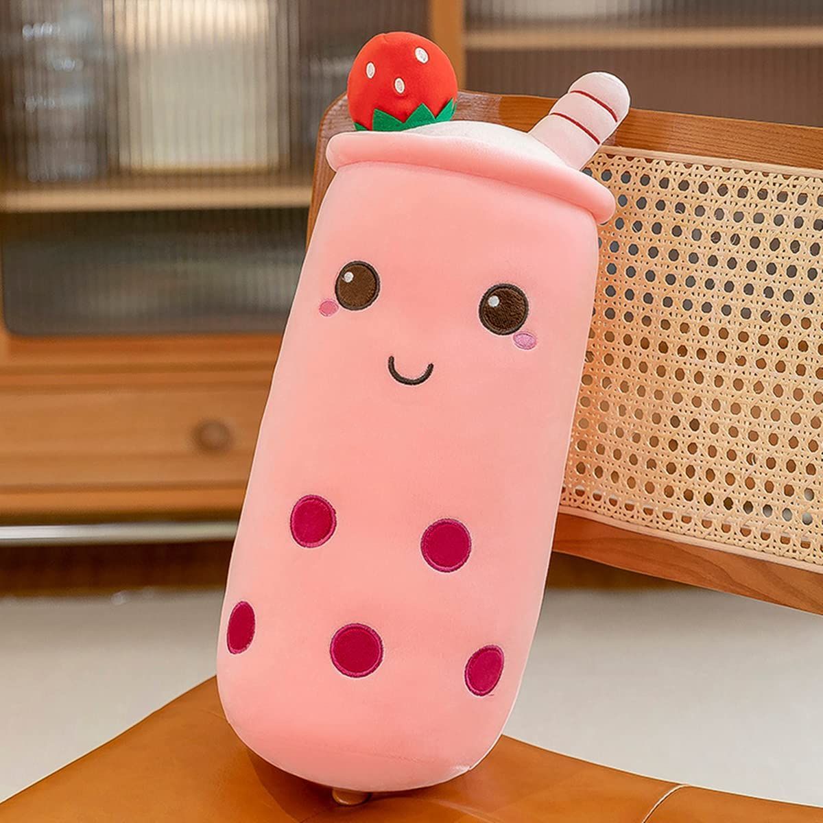 Bubble Tea Plush Pillow Soft Plush Toy Skin-Friendly Pillow Multiple Sizes Cute - Pink - Size 43in - Image 7