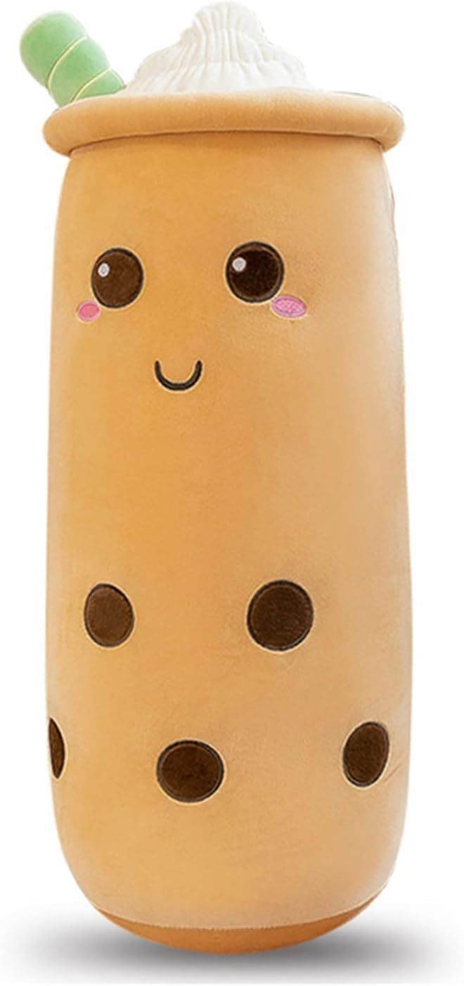 Bubble Tea Plush Pillow Soft Plush Toy Skin-Friendly Pillow Multiple Sizes Cute - Yellow - Size 16in - Image 1