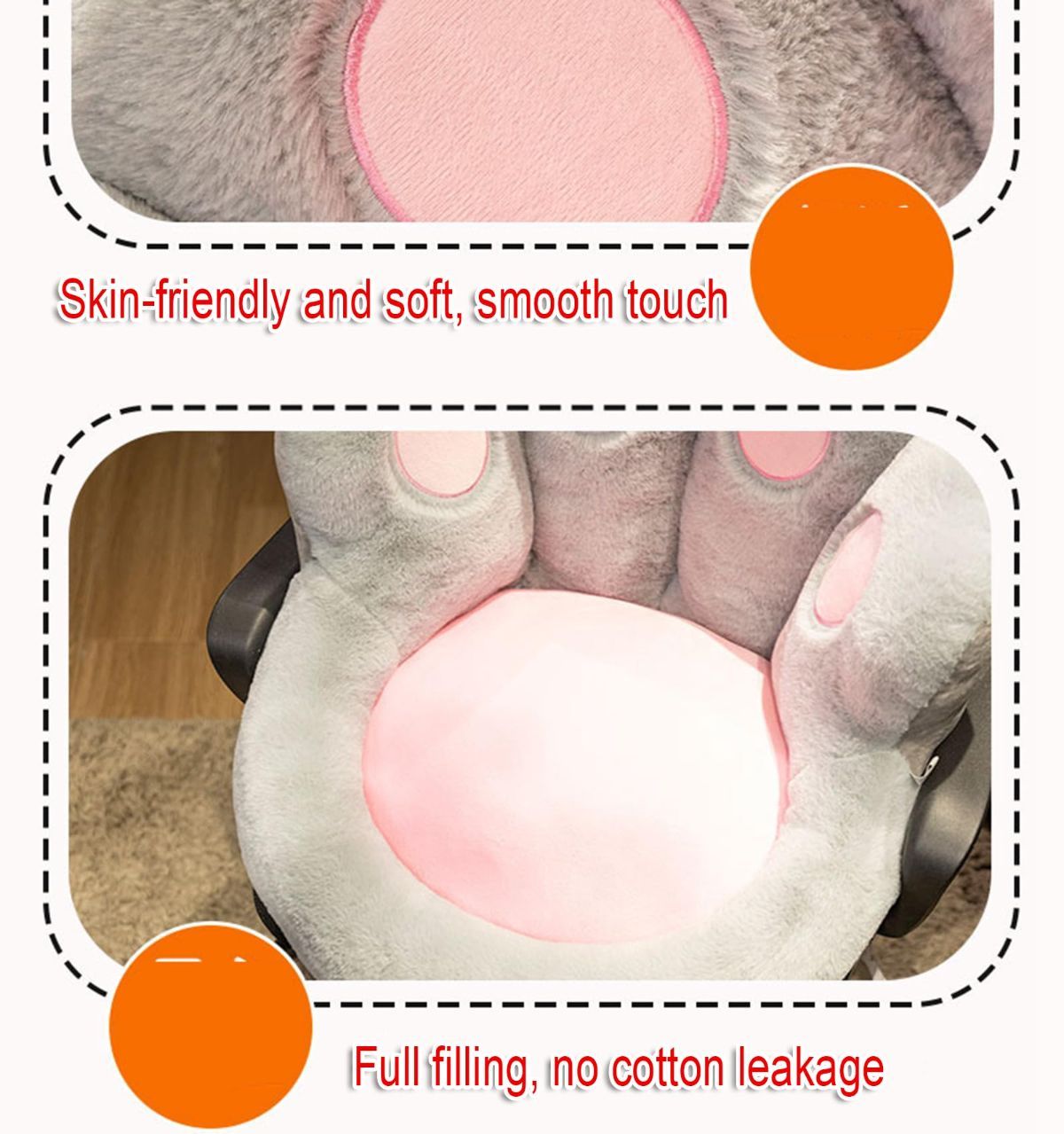 Cat Paw Cushion Chair Cushion Plush Cushion Home Decor Gift For Her Versatile - Gray - Size 55*50*40cm - Image 2
