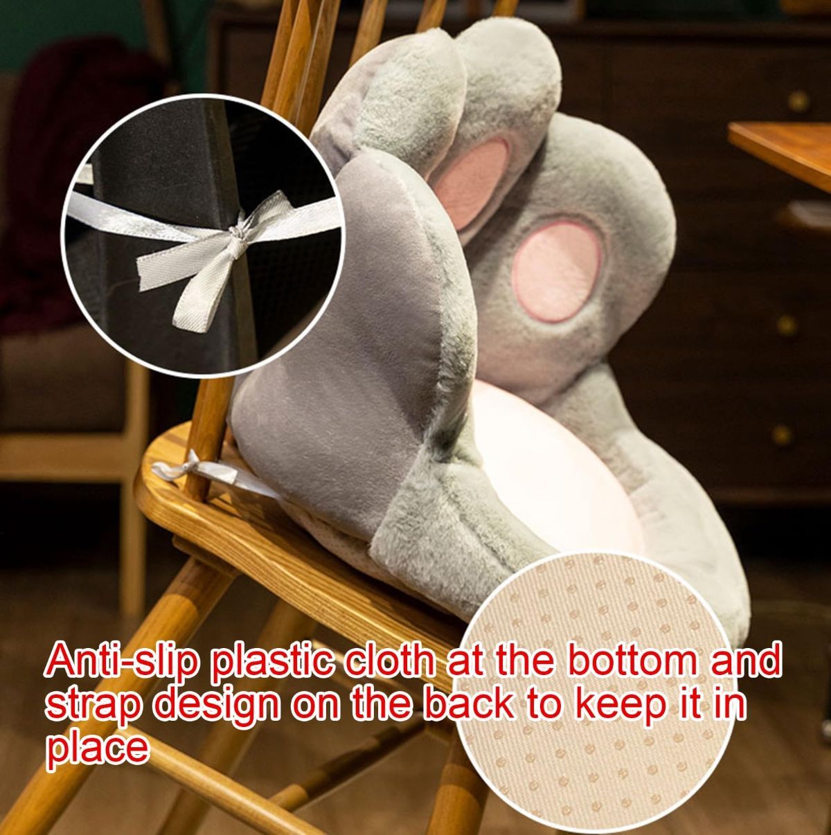 Cat Paw Cushion Chair Cushion Plush Cushion Home Decor Gift For Her Versatile - Pink - Size 55*50*40cm - Image 4