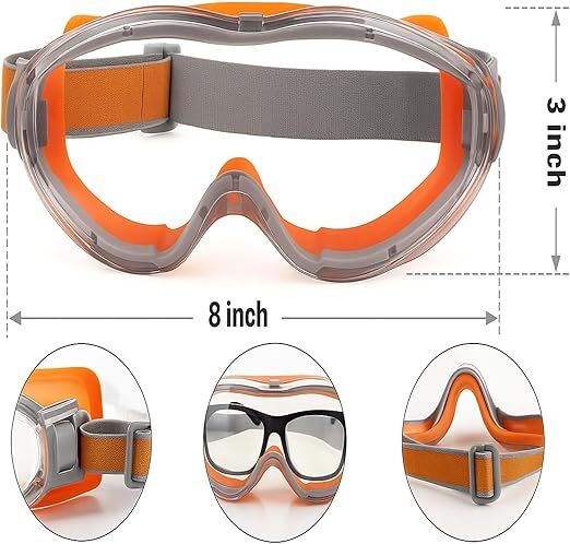 Christmas gifts Anti-Fog Safety Goggles, Outdoor Wind & Dust Protection, Clear Vision Lab & Work Goggles for Aussies(grey) - Image 3