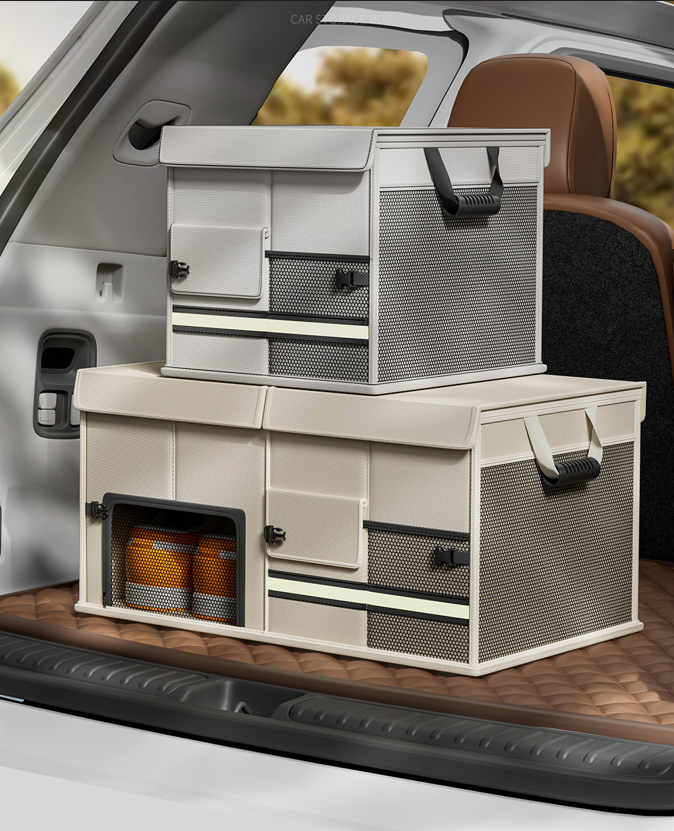 Foldable Car Trunk Organiser, 30L/60L Large Capacity Storage Box for Auto Boot, Multi-functional Cargo Container(30L,grey) - Image 2