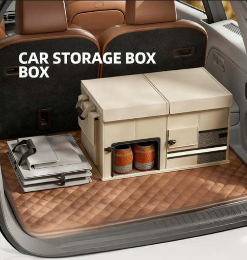 Foldable Car Trunk Organiser, 30L/60L Large Capacity Storage Box for Auto Boot, Multi-functional Cargo Container(30L,grey) - Image 3