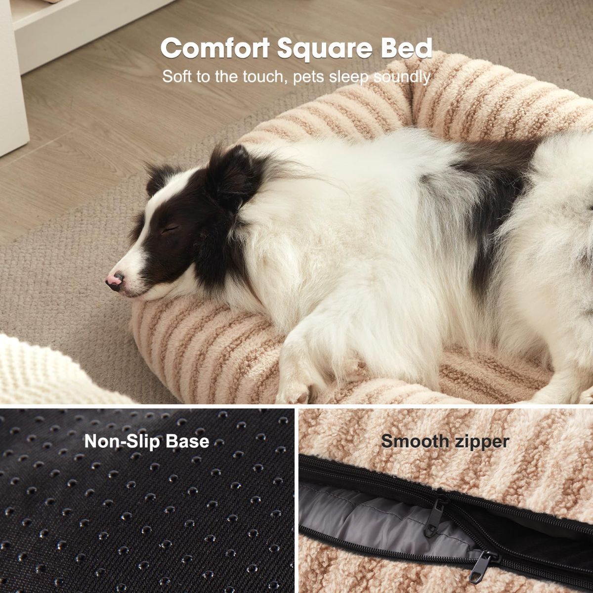 Dog Bed Soft Dog Bed Rabbit Velvet Dog Bed Teddy Fabric Dog Bed Cozy Dog Bed - Gray - Size 36in*27in - Image 5