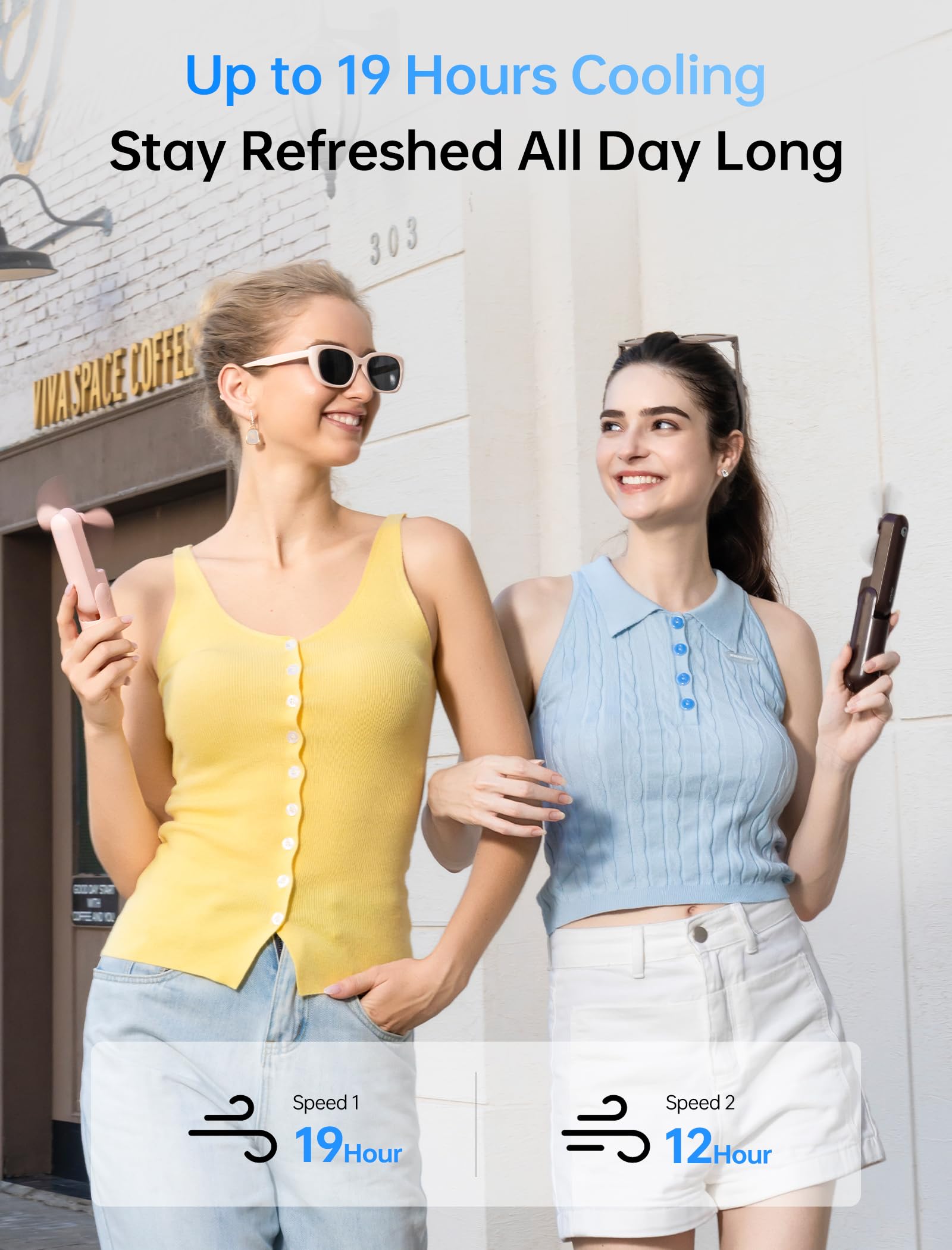 Handheld Mini Fan (Brown), 3-in-1 USB Rechargeable Portable Fan with Power Bank & Flashlight, Pocket Design for Travel & Summer - Image 3