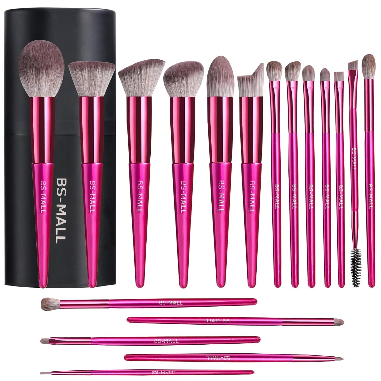 Hot red Professional Makeup Brush Set (18-Piece): Cruelty-Free, Versatile for Foundation, Blush & Eyeshadow, Ideal for Aussies - Image 1