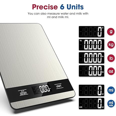 10kg/1g Precision Kitchen Scale: Ultra-Thin, Multi-Unit, Stainless Steel for Aussie Home Cooks - Image 2