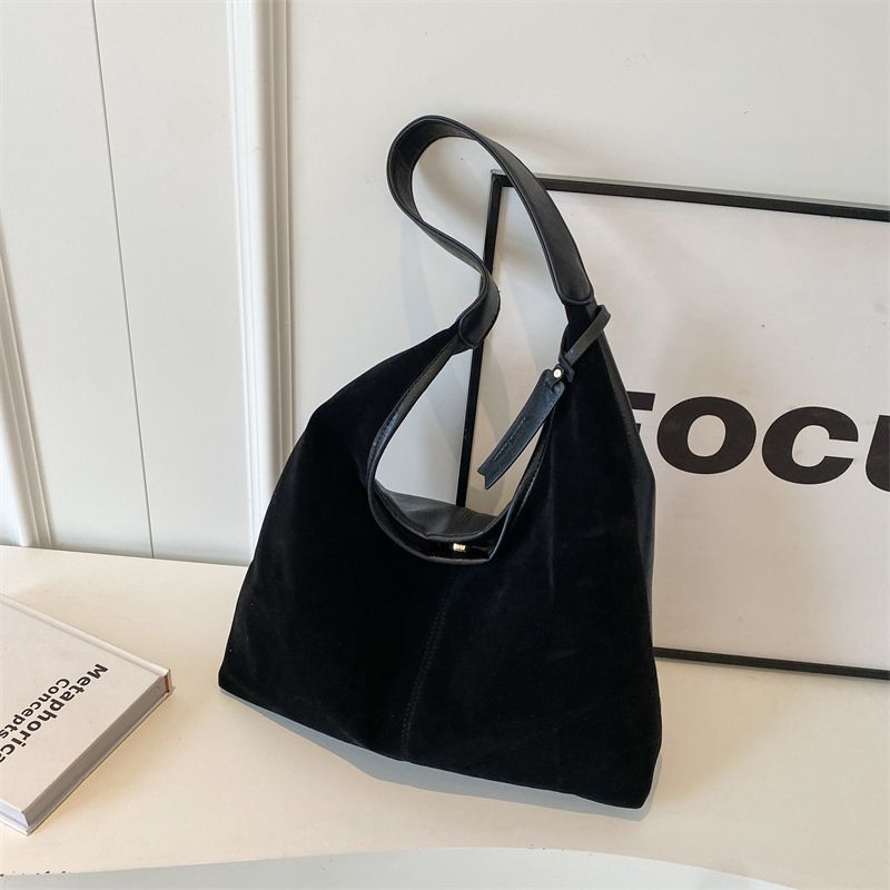 Leather Hobo Bags for Women Brown Purses Suede Purse Slouchy Tote Bag Suede Tote Bag Fall Winter Purses Handbag - Image 1