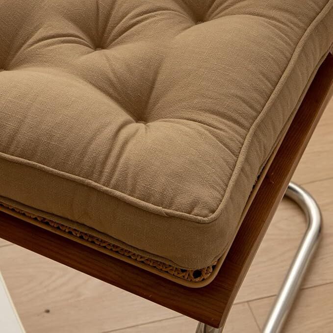 43×43×6cm Linen Cotton Thick Seat Cushion: Plush, Solid-Colour, for Office & Home Chairs, Aussie Comfort Essential（Bean Coffee） - Image 4