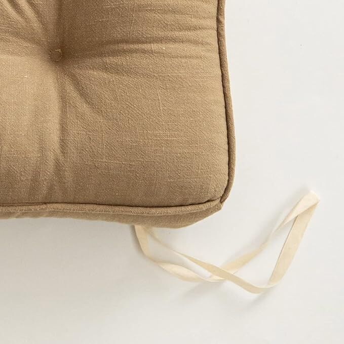 43×43×6cm Linen Cotton Thick Seat Cushion: Plush, Solid-Colour, for Office & Home Chairs, Aussie Comfort Essential（Bean Coffee） - Image 5