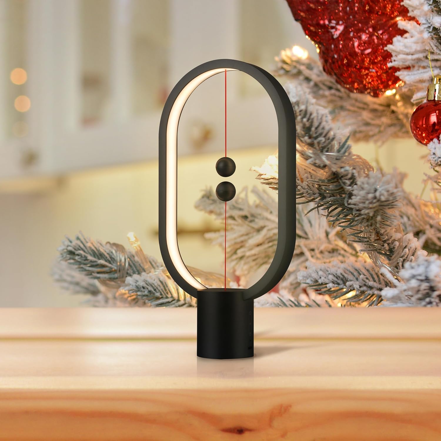 Black Magnetic Balance LED Table Lamp: USB-Powered, Dimmable Eye-Care Light with Award-Winning Design for Australian Homes & Offices - Image 1