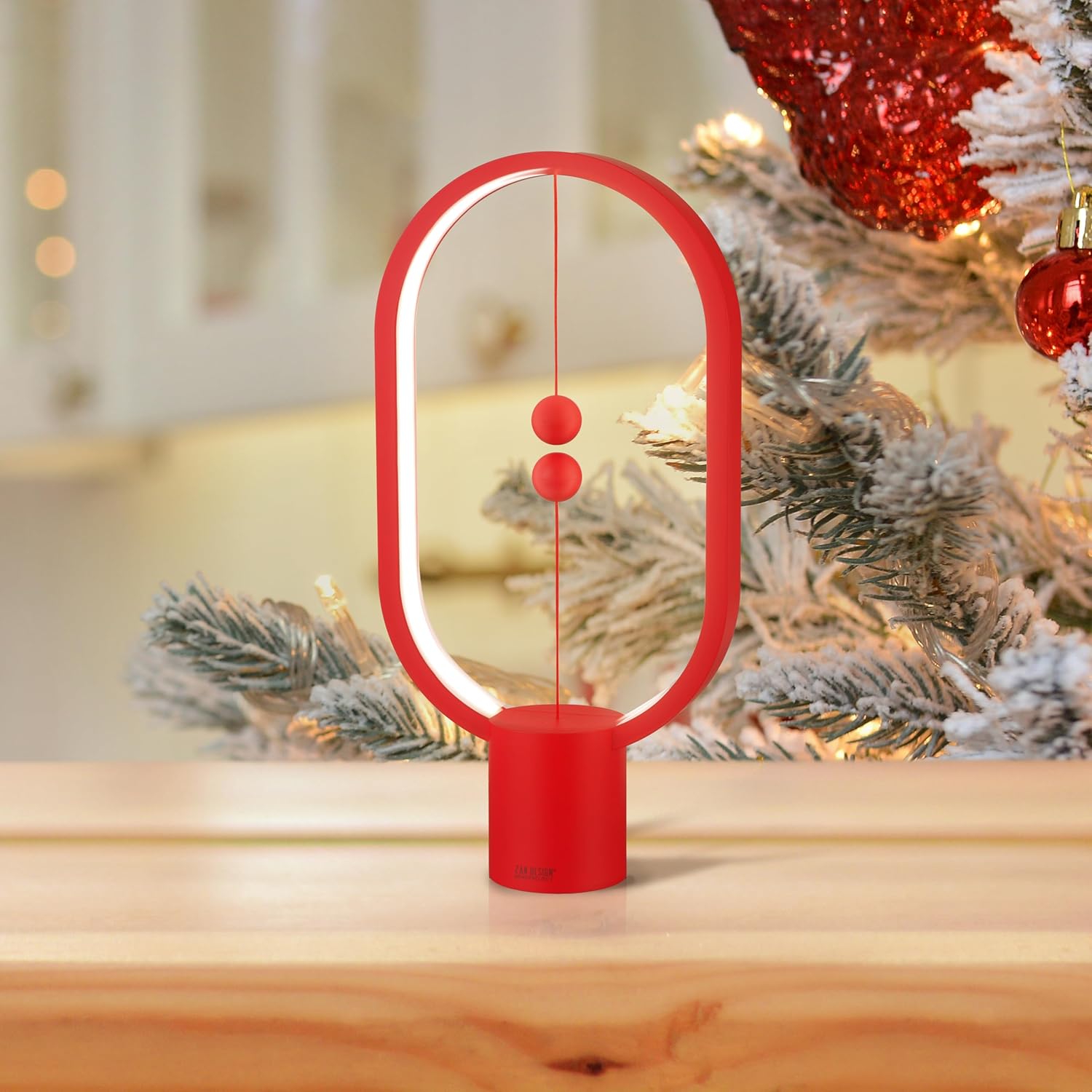 Red Magnetic Balance LED Table Lamp: USB-Powered, Dimmable Eye-Care Light with Award-Winning Design for Australian Homes & Offices - Image 1
