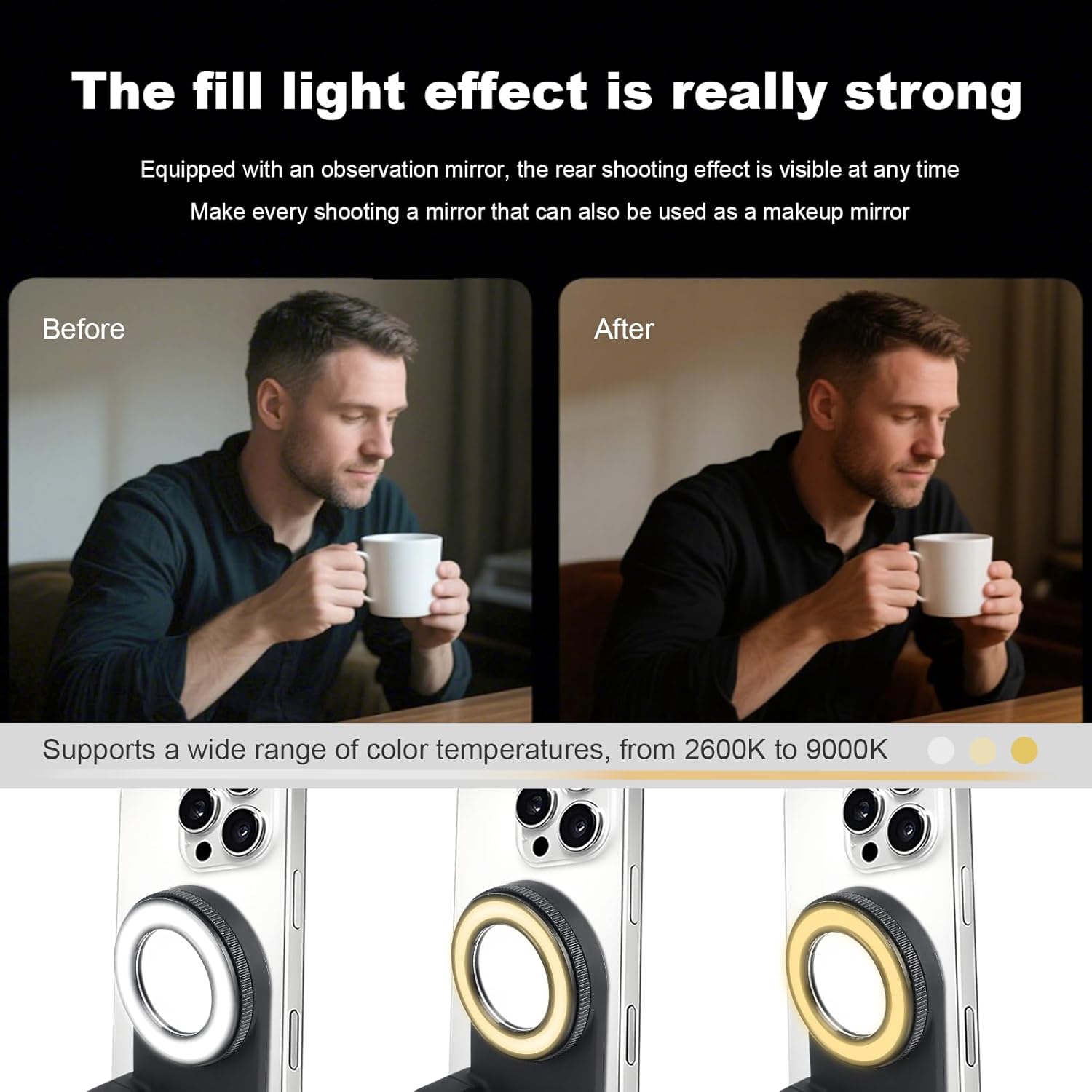 Magnetic Phone Camera Grip with Fill Light & Remote: Stable Shooting Holder for iPhone/Android – Ideal for Vlog, Selfie & Photography - Image 3