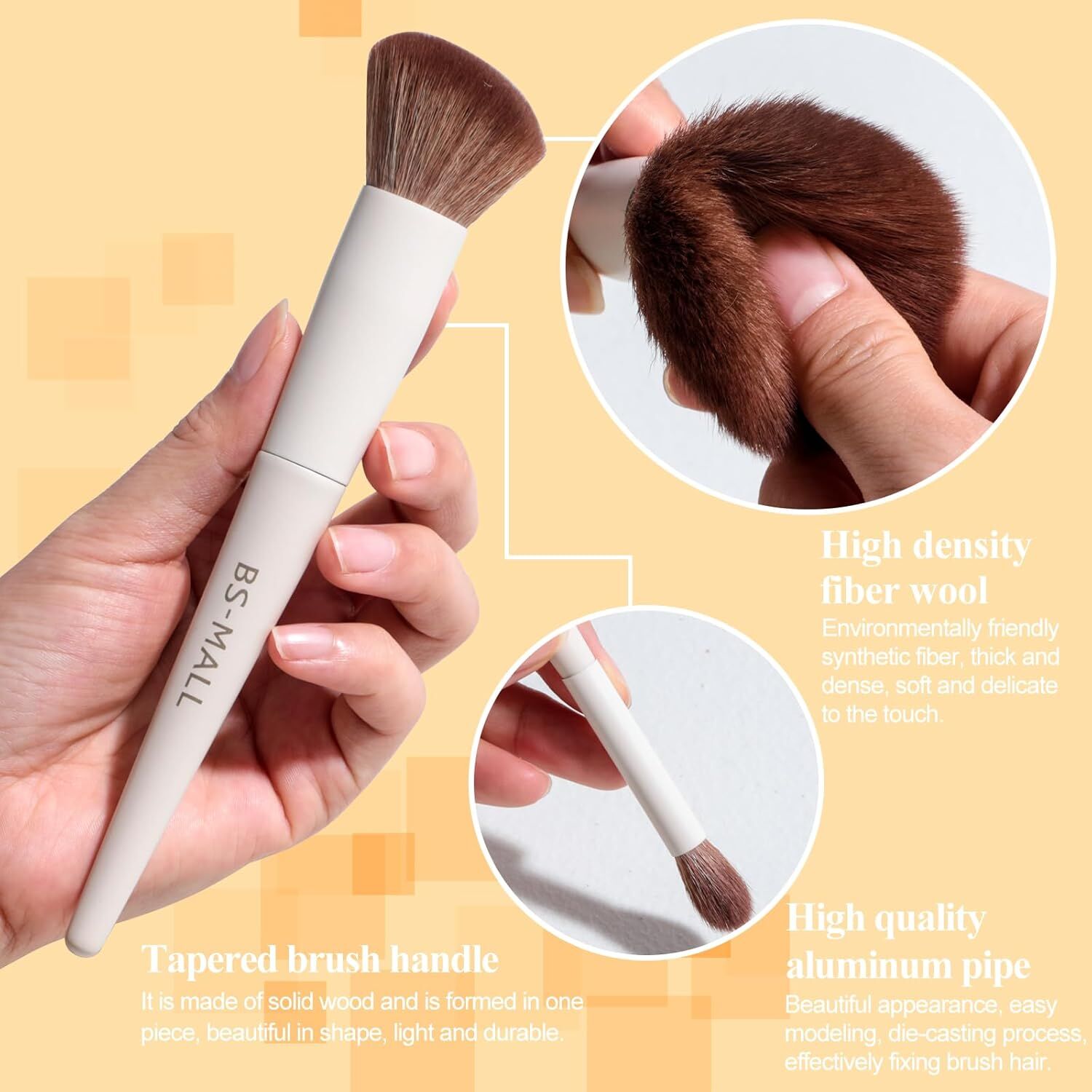 Matte Beige Makeup Brush Set (18-Piece): Professional, Cruelty-Free for Foundation, Blush & Eyeshadow, Ideal for Aussies - Image 4