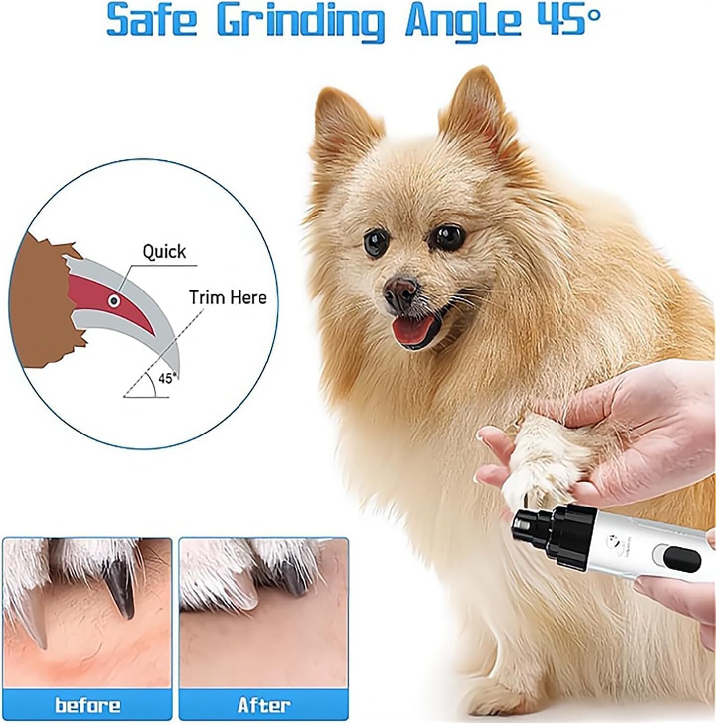 Pet products Silent Groom Pro Nail Grinder, 2025 New Dog Nail Trimmer, USB Rechargeable Pet Nail Grinder, Dog Nail Trimmers, Pet Paws Grooming Smoothing Tool - Image 4