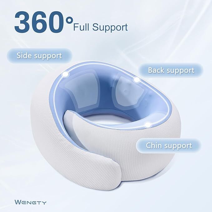Travel Pillows for Airplanes,Memory Foam Neck Pillow for Traveling,Smooth & Cooling Fabric Plane Pillow for Long Flight,Ideal for Travels,Airplanes,Offices,Cars (Gray, Standard-Broad Fit) - Image 5
