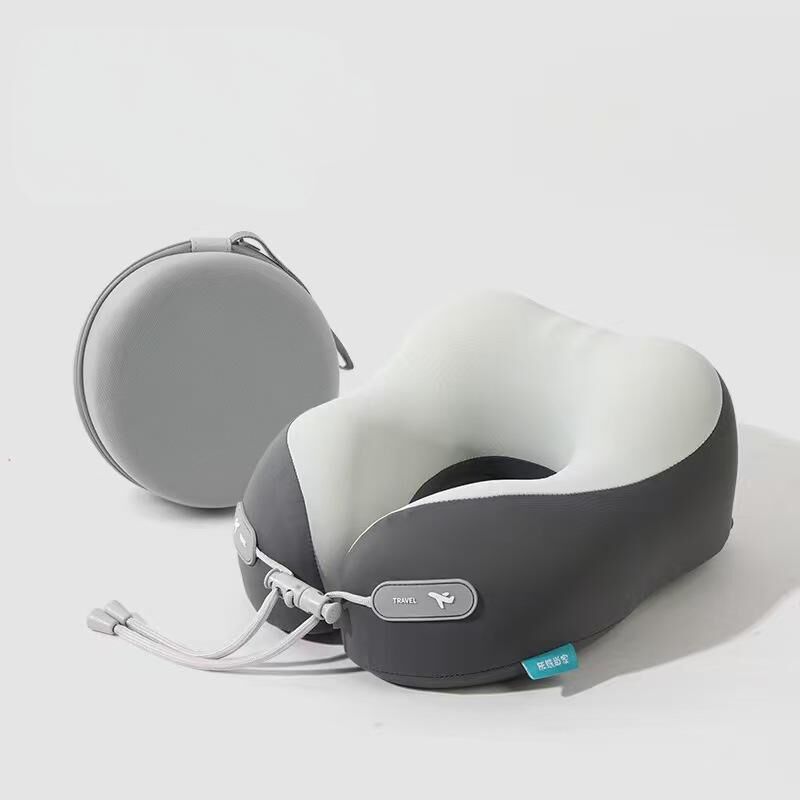 Cooling Memory Foam Neck Pillow for Travel-U-Shaped Ergonomic Travel Pillow for Adults,Flight Neck Pillow with Portable Case,Breathable Ice Silk Cover,Slow Rebound Support for Airplane,Car - Image 4