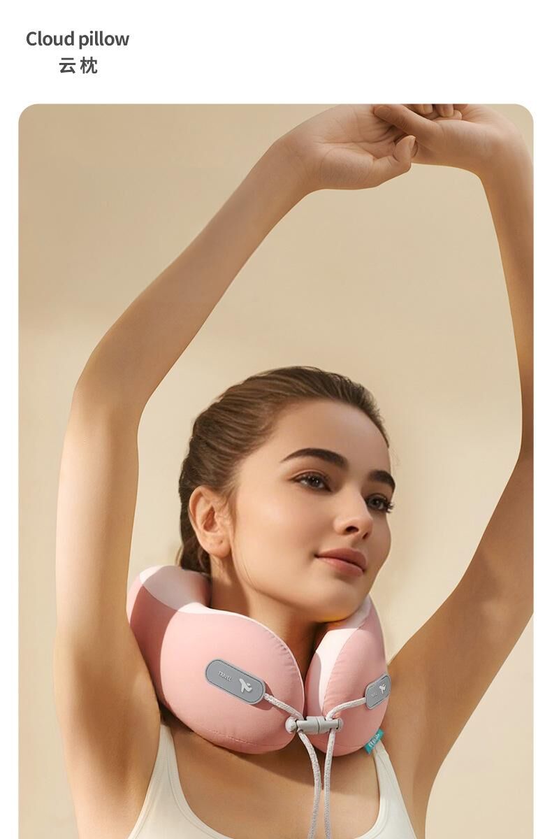 Cooling Memory Foam Neck Pillow for Travel-U-Shaped Ergonomic Travel Pillow for Adults,Flight Neck Pillow with Portable Case,Breathable Ice Silk Cover,Slow Rebound Support for Airplane,Car - Image 2
