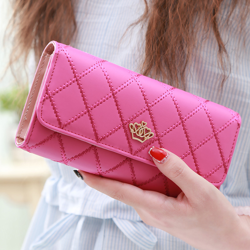 Christmas gift Women's Quilted Leather Wallet, Stylish Long Clutch with Heart Accent, for Cards & Cash Organization（blue） - Image 7