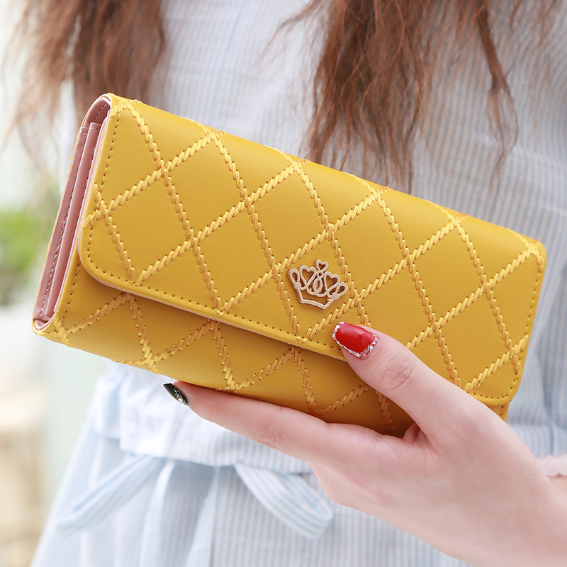 Christmas gift Women's Quilted Leather Wallet, Stylish Long Clutch with Heart Accent, for Cards & Cash Organization（pink） - Image 6