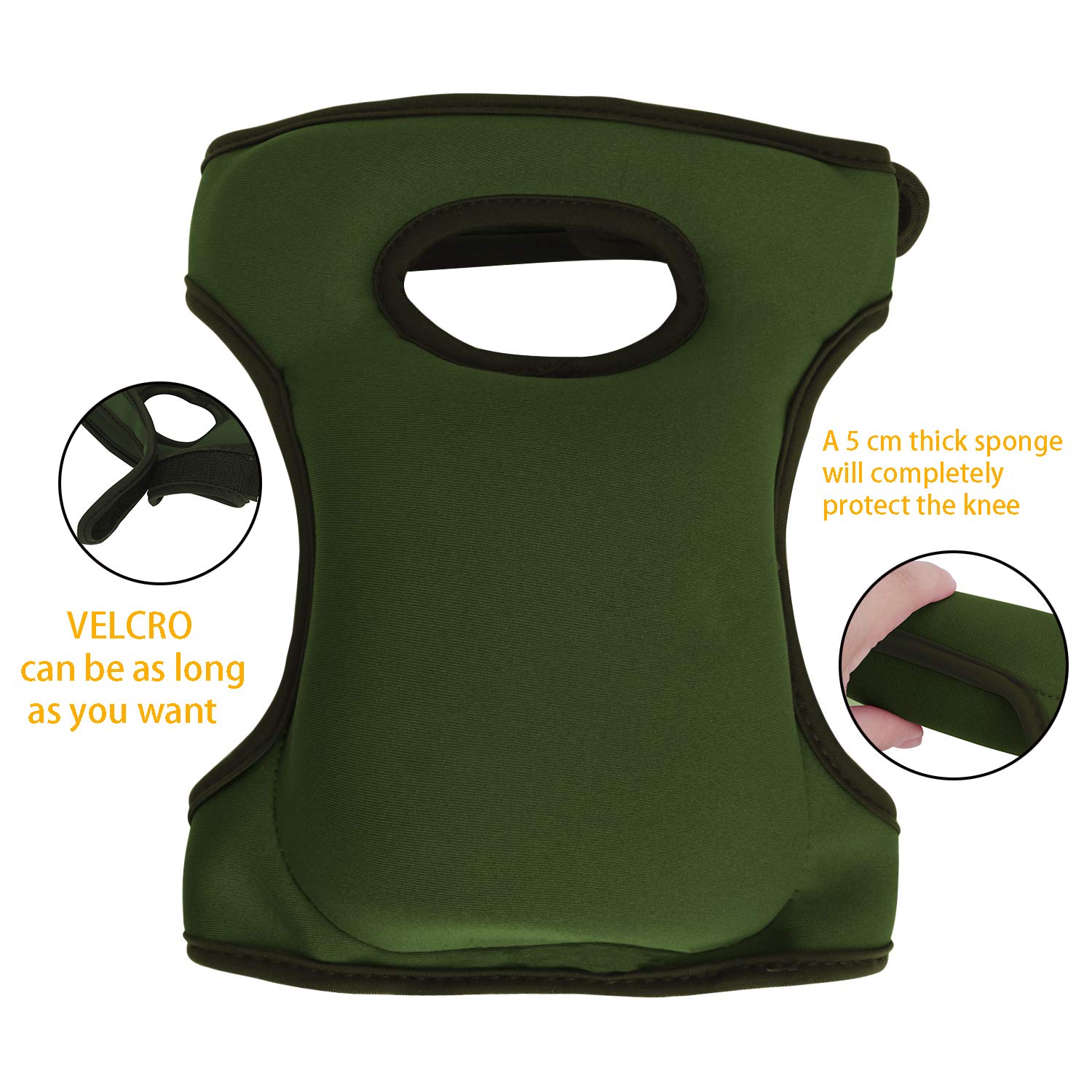 Olive Green Gardening Knee Pads (2-Pack): Ultra-Thick Memory Foam, Adjustable Straps – Ideal for Gardening, Cleaning, Flooring & Work - Image 5