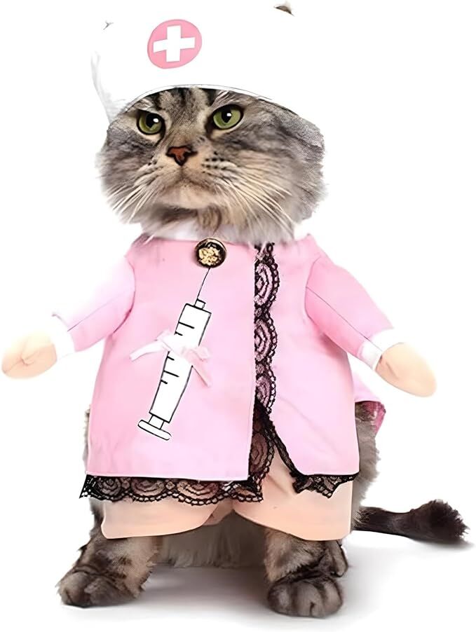 pet products Dog Costume Clothes Halloween Cat Costumes Small Animal Funny Pets Clothing for Doggy Kitty Rabbits Piggy, Nurse - Image 1