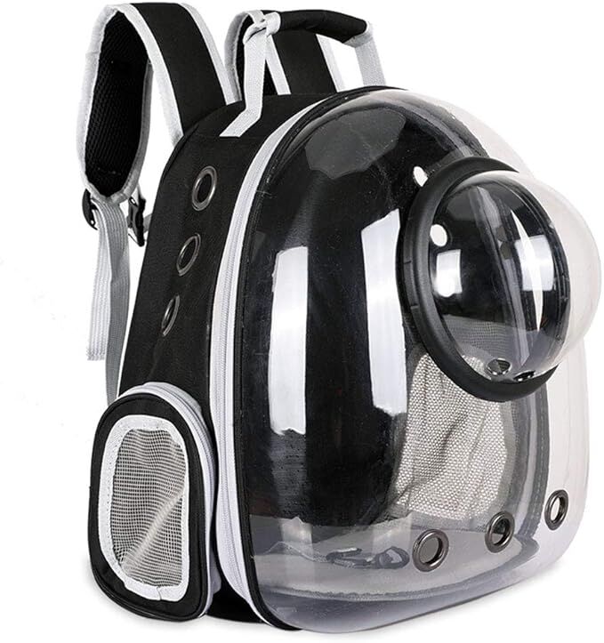 pet products Pet Space Capsule Backpack, Small Medium Cat Puppy Dog Carrier, Transparent Breathable Heat Proof, Pet Carrier for Travel Hiking Walking Camping, Grey - Image 1