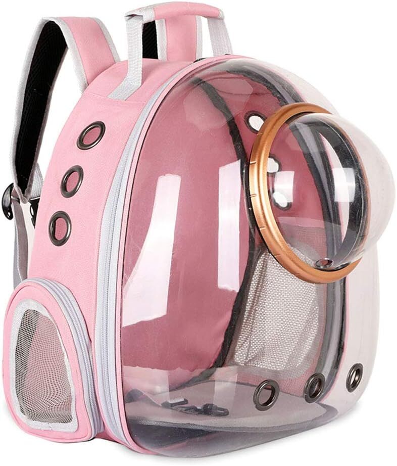 pet products Pet Space Capsule Backpack, Small Medium Cat Puppy Dog Carrier, Transparent Breathable Heat Proof, Pet Carrier for Travel Hiking Walking Camping, Grey - Image 1