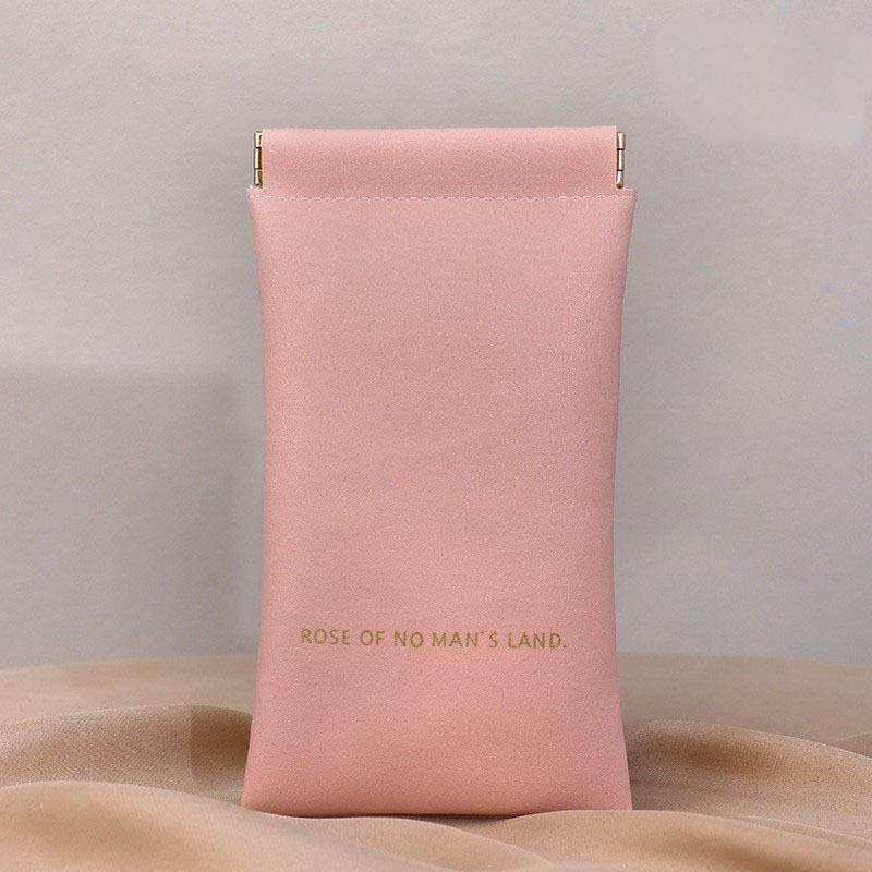 Christmas gift Premium Leather Eyeglass Case with Spring Closure - Multiple Color Options - Refined Craftsmanship（Rosy Pink） - Image 1